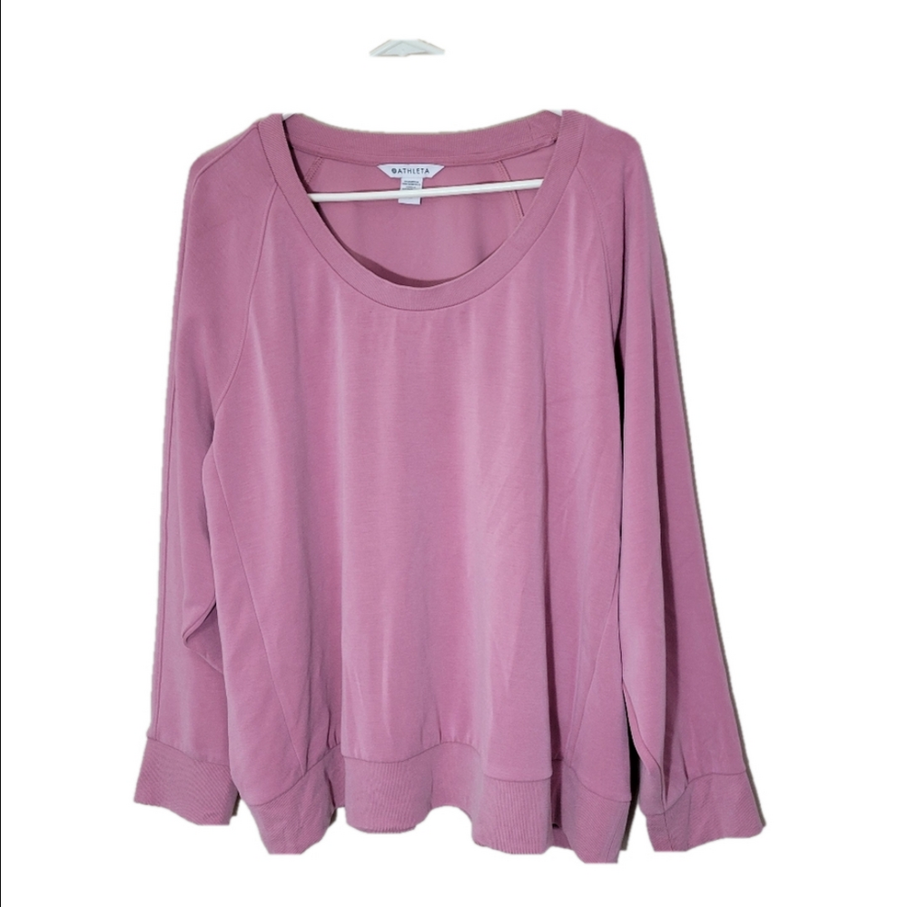 Athleta Mauve Pink Modal Blend Pull Over Sweatshirt Size 2X